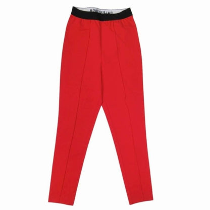 Balenciaga Logo Band Color Skinny Stretch Easy Waist Pants 36 Red