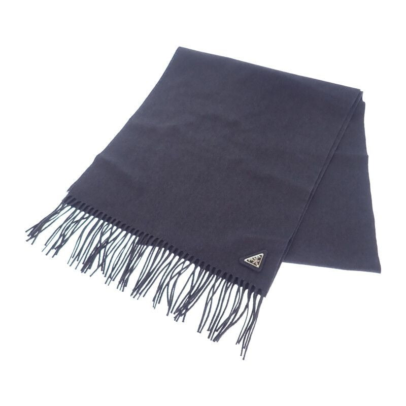 Prada Triangle Logo 2 Fs047 Cop f0008 Scarf Silk Cashmere Navy
