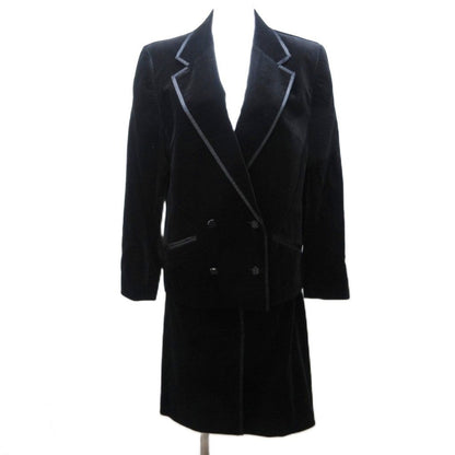 Celine Set Skirts Velour Contrast Macadam Button Tweed Jacket Double Fully