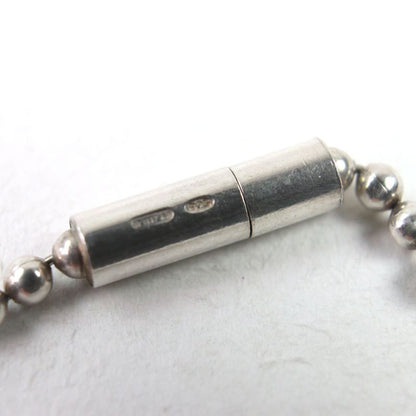 Gucci 925 Logo Engraved Double Dog Tag Ball Chain Necklace Silver