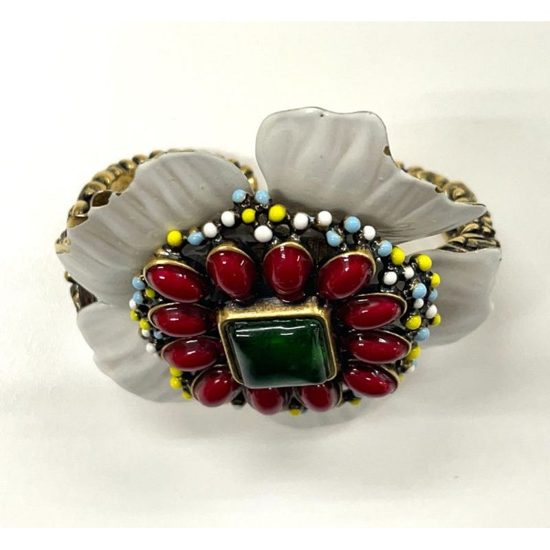 Gucci Flower Double Finger Cocktail Ring L Enamel — view 3
