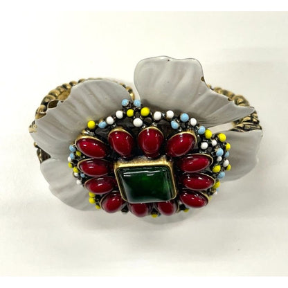 Gucci Flower Double Finger Cocktail Ring L Enamel — view 3