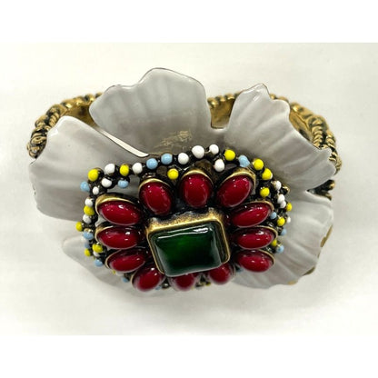Gucci Flower Double Finger Cocktail Ring L Enamel — view 4