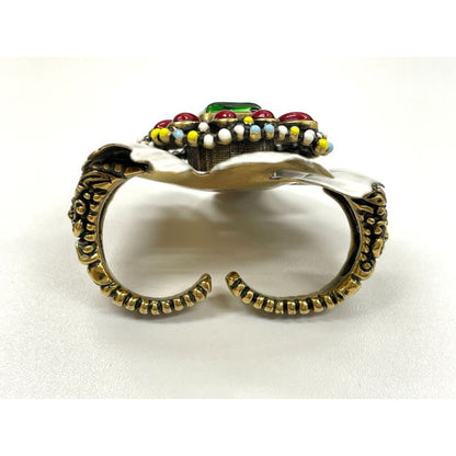Gucci Flower Double Finger Cocktail Ring L Enamel — view 9