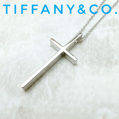 Tiffany & Co Cross White Gold Necklace 45 cm
