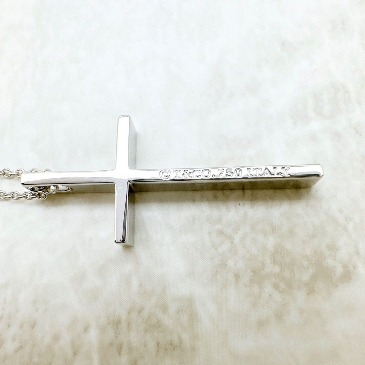Tiffany & Co Cross White Gold Necklace 45 cm — view 5