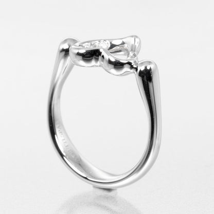 Tiffany & Co Open Heart Pt950platinum × Diamond #7 Ladies 5.58g Ring