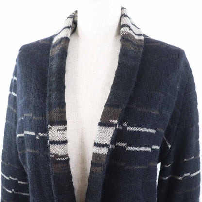 CHANEL 09A P36148 Wool Mohair Knitted Cardigan With Coco Mark Buttons Dark Navy