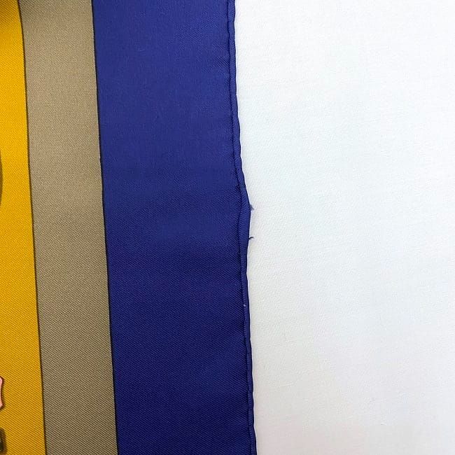 Hermes Scarf Carr 90 Navy Yellow Gray Turkish Horse