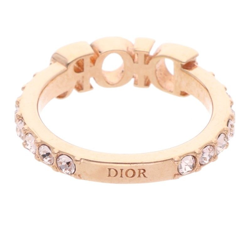 Dior Logo Rhinestone Ring Women's S 10