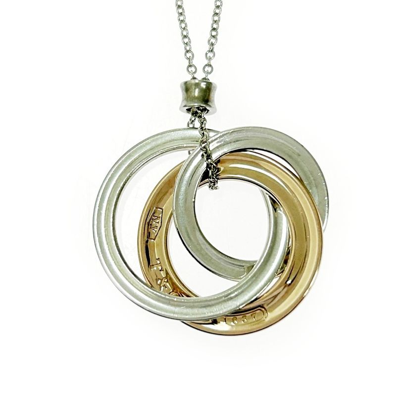 Tiffany & Co Silver 1837 Interlocking Circle Necklace 5.2g 925 Metal Engraved