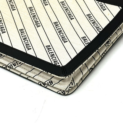 Balenciaga Shoulder Bag Total 528147 Leather / Canvas White And Black