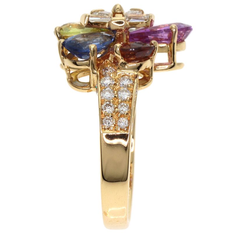 Bvlgari Bulgari Flower Contraire Multicolor Sapphire Diamond Ring And Ring 18K