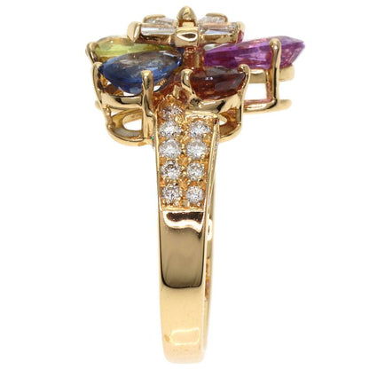 Bvlgari Bulgari Flower Contraire Multicolor Sapphire Diamond Ring And Ring 18K