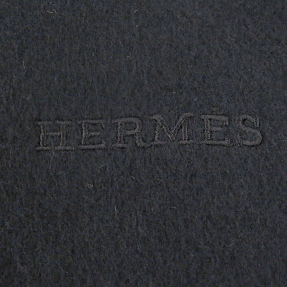 Hermes Cashmere Logo Embroidery Embroidered Fringe Large Scarf Shawl — view 6