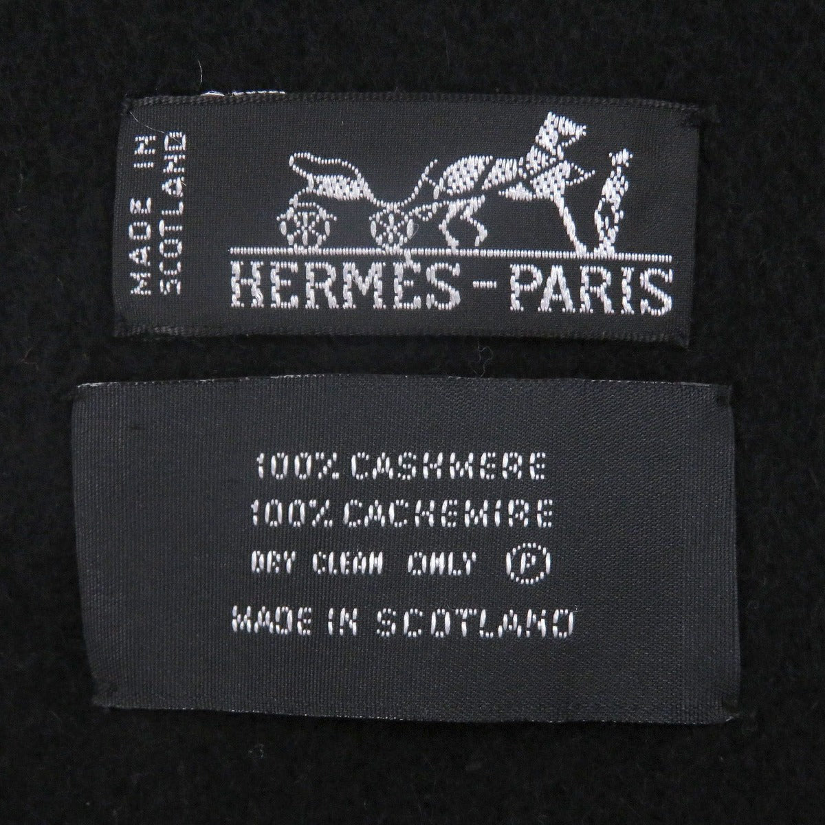 Hermes Cashmere Logo Embroidery Embroidered Fringe Large Scarf Shawl — view 7
