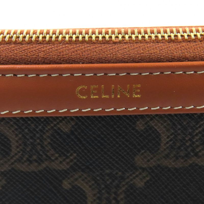 Celine 4m5032czj Cosmetic Lipstick Pouch Triomphe Canvas Leather Cosmetic Pouch