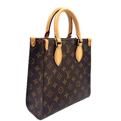 Louis Vuitton Sac Plat BB 2-Way Shoulder Leather Brown Light Handbag Gold — view 2