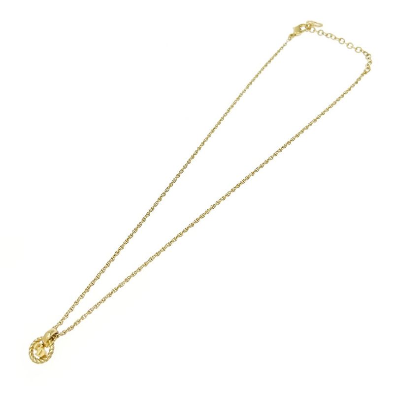Christian Dior GP CD Logo Twist Circle Necklace Women's Gold 424328 Necklace