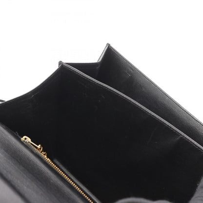 Celine Shoulder Bag Black Leather Carriage — view 11