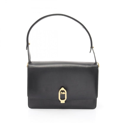 Celine Shoulder Bag Black Leather Carriage
