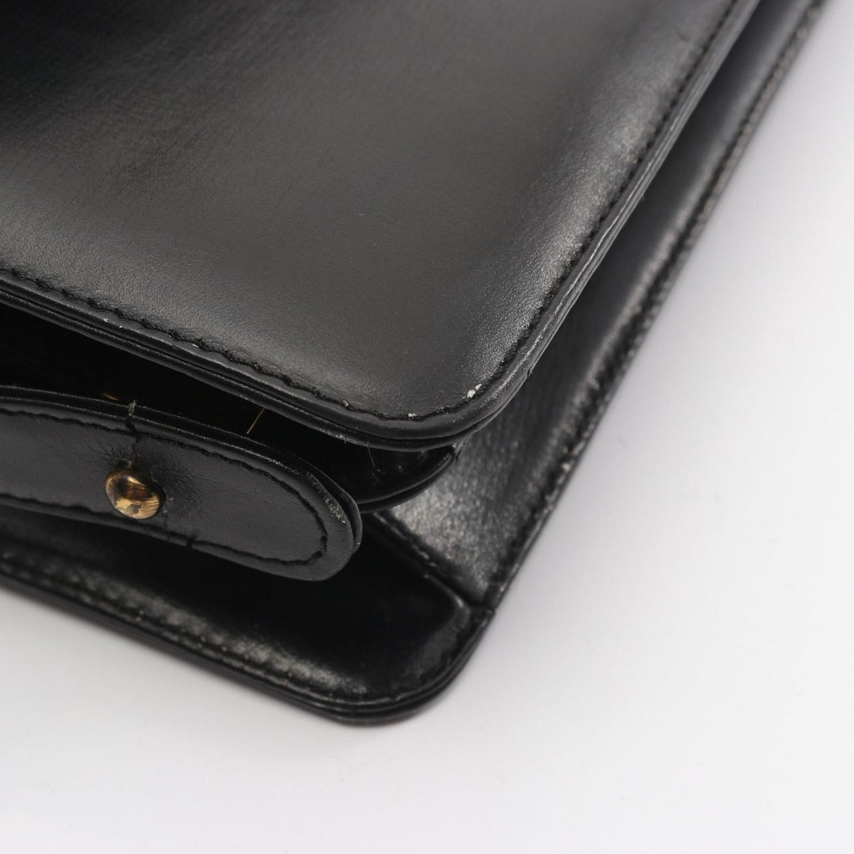 Celine Shoulder Bag Black Leather Carriage — view 8