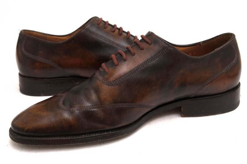 Gucci Shoes Business Shoes Business Men Leather Dark Brown 105863 Antique Dyed