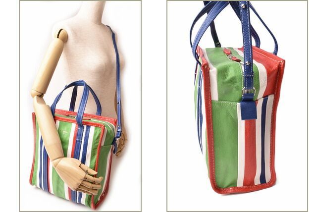 Balenciaga Handbag Shoulder Bag Balenciaga Bazar Shopper S 443096 Green Multi