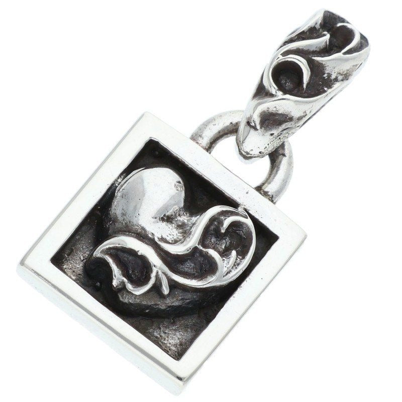 Chrome Hearts Framed Heart Silver Necklace Top