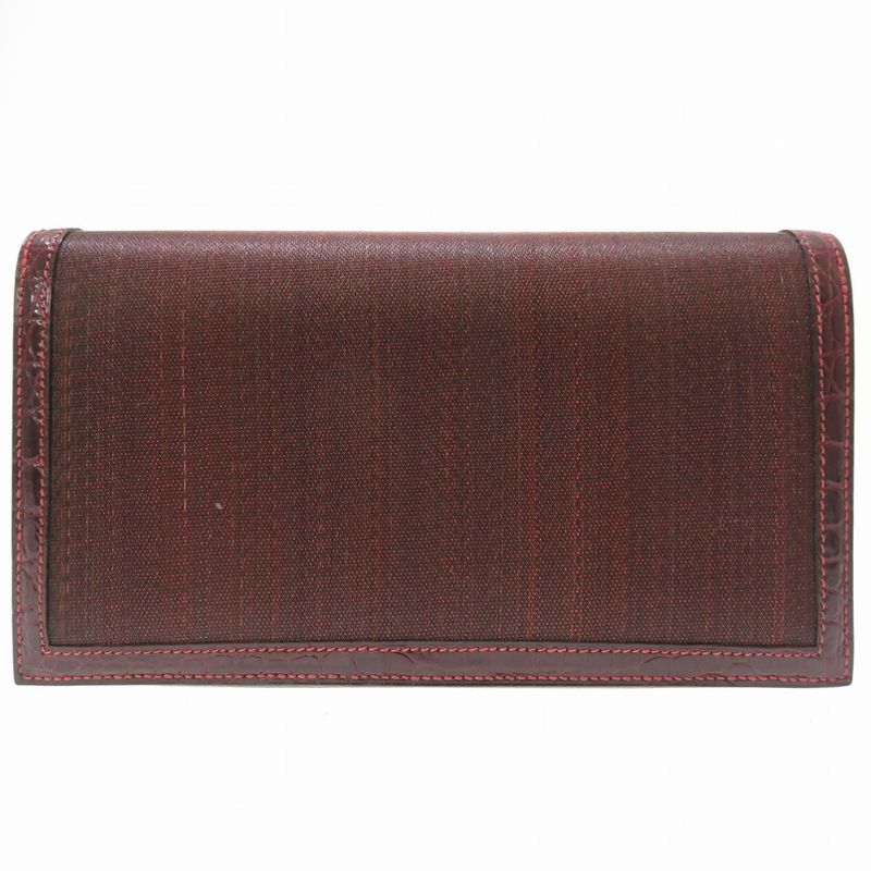 Hermes Polosus Crinolan Bordeaux Gold Hardware 00N Engraved Vintage Clutch Bag