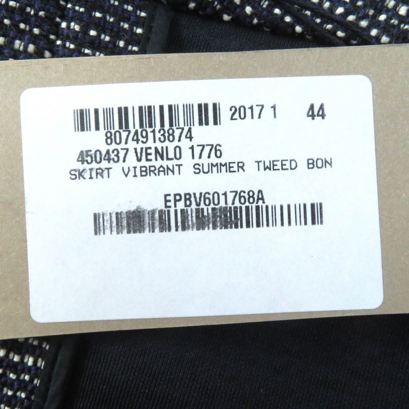 Bottega Veneta Intrecciato Leather Use Summer Tweed Skirt Tight Skirt Navy