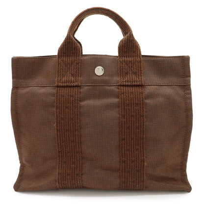 Hermes Her Line Tote PM Mini Canvas Brown Silver