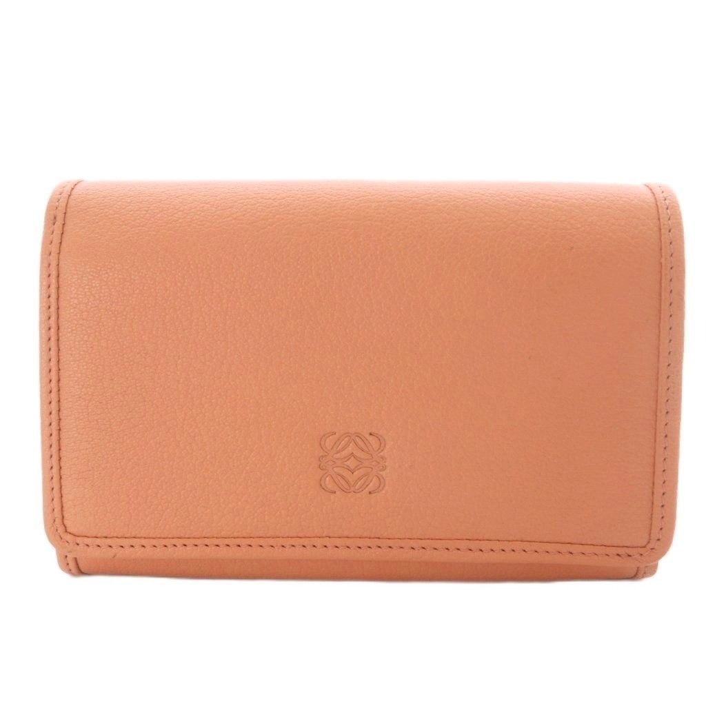 Loewe Amazona Compact Wallet Bifold Anagram Leather Salmon Pink