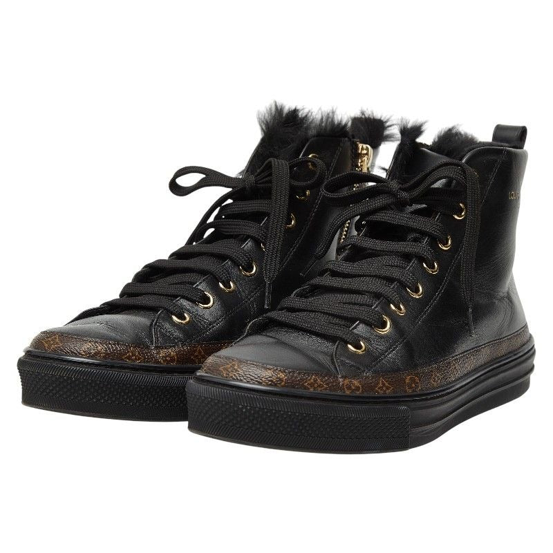 Louis Vuitton Monogram Stella Line High Cut Sneakers Black
