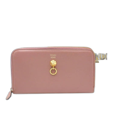 Fendi New Visible Leather Zip Around Wallet
