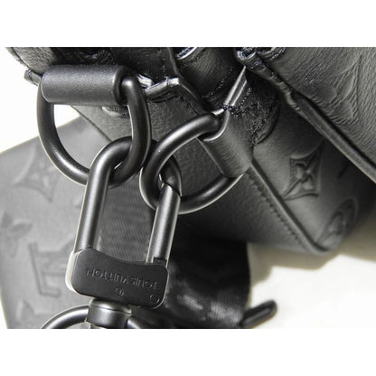 Louis Vuitton Trio Messenger Shoulder Bag Monogram Shadow Leather Noir — view 6