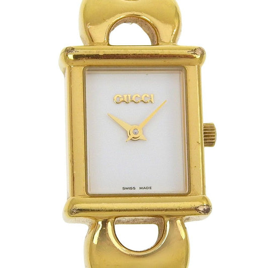 Gucci Gold Plated Quartz Analog Display White Dial Watch