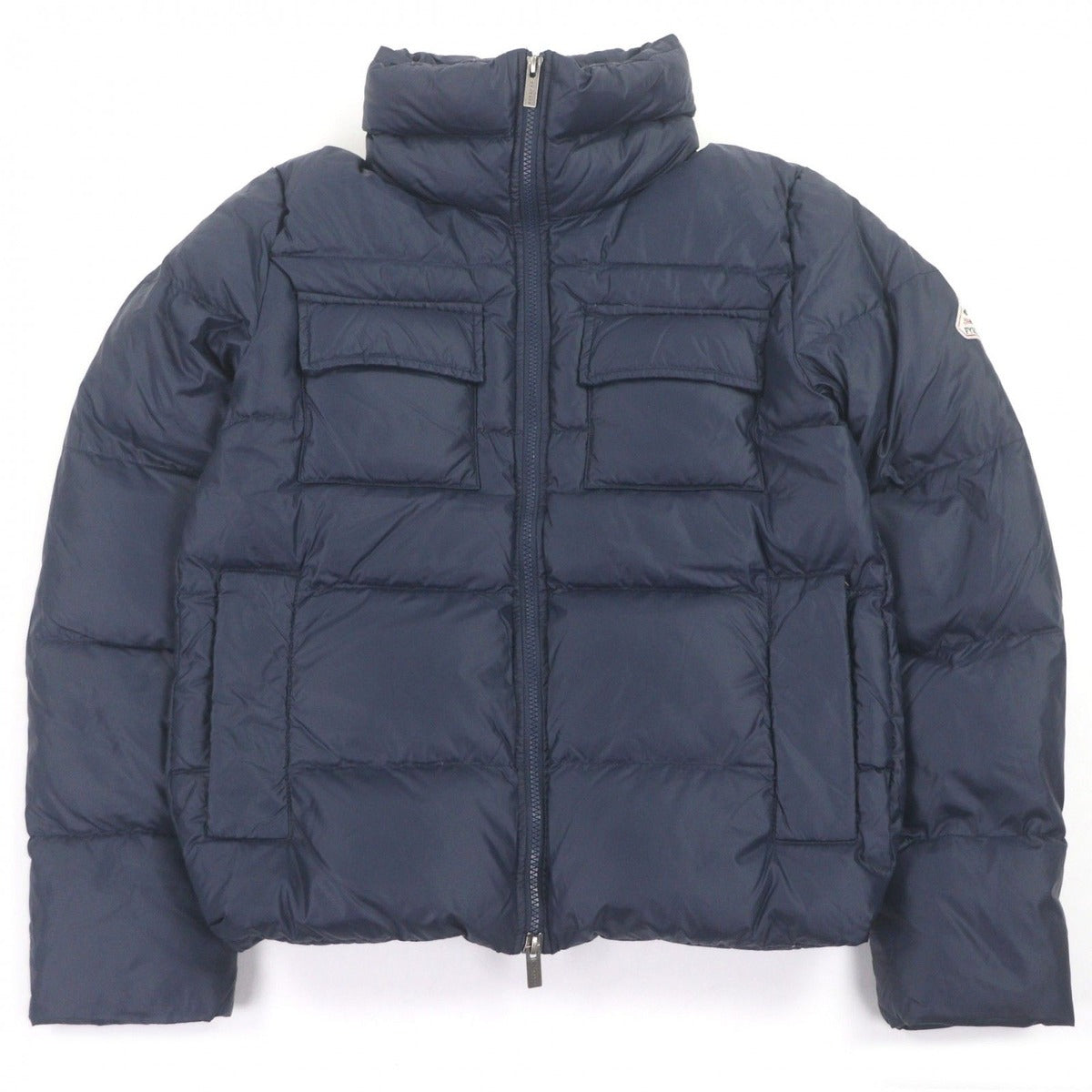Bvlgari Pyrenex Basile Logo Patch Stand Collar Down Jacket Navy XS Made