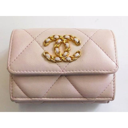 Chanel 19 Small Flap Wallet Ap1789 Lambskin Light Pinkish 4