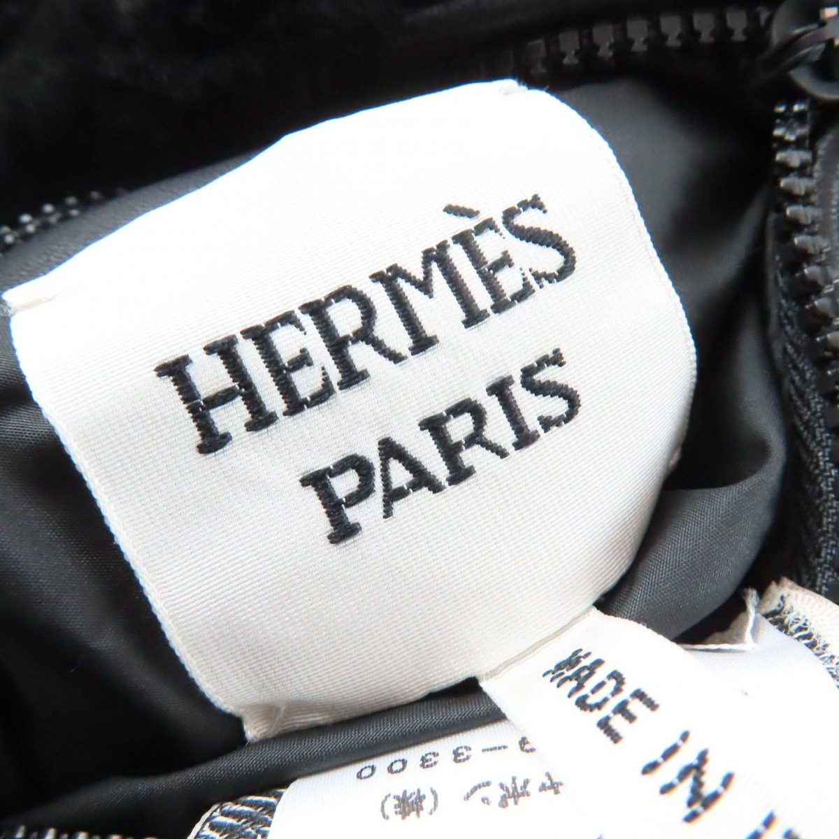 Hermes Reversible Lamb Leather Mouton Cropped Length Down Jacket Black 38 — view 11