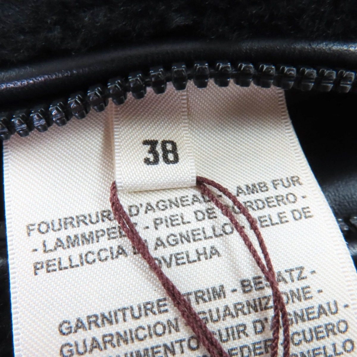 Hermes Reversible Lamb Leather Mouton Cropped Length Down Jacket Black 38 — view 12