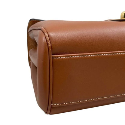 Celine Shoulder Bag Teen Soft 16 Caisse 196853 Calfskin Tan Brown Gold Hardware