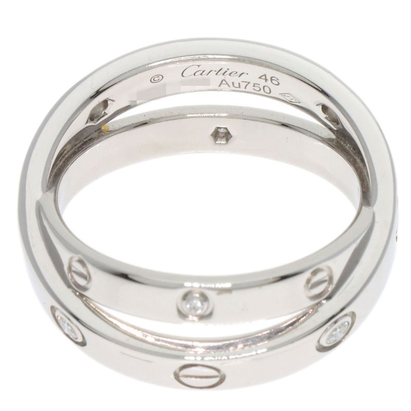 Cartier Be Love 6P Diamond #46 Ring 18K White Gold Ladies
