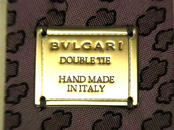 Bvlgari 100% Silk Reversible Tie Business Men's Pink And Black Bi1399