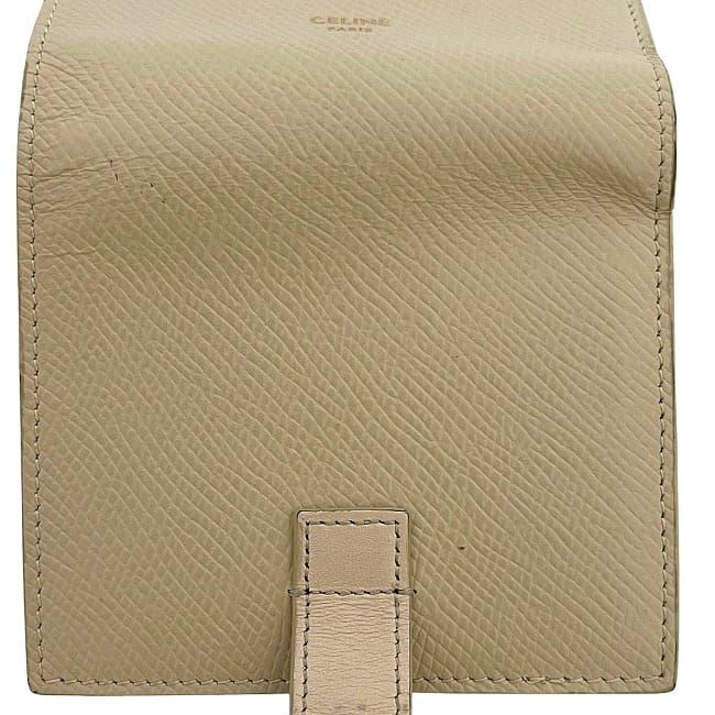 Celine Bifold Wallet Small Strap Wallet Cream Beige
