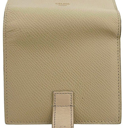 Celine Bifold Wallet Small Strap Wallet Cream Beige