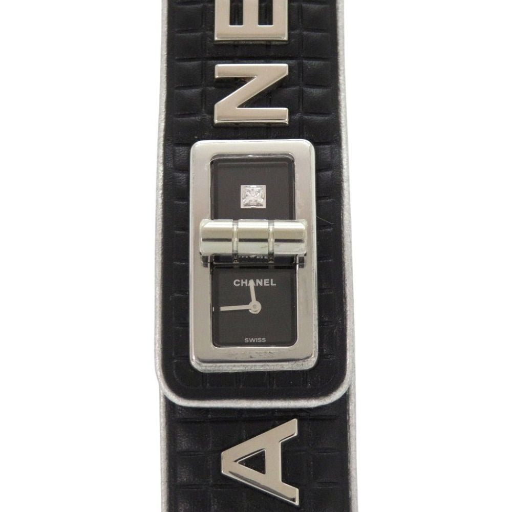 Chanel Code Coco Leather SS Black Dial Quartz Watch