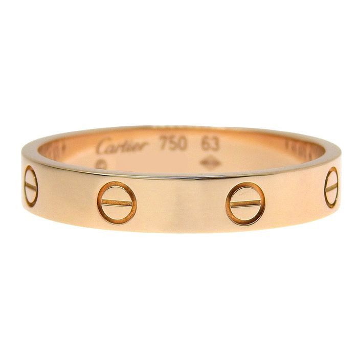 Cartier Mini Love Ring 18K Pink Gold 750 Pink Gold #63 Equivalent To Size 13