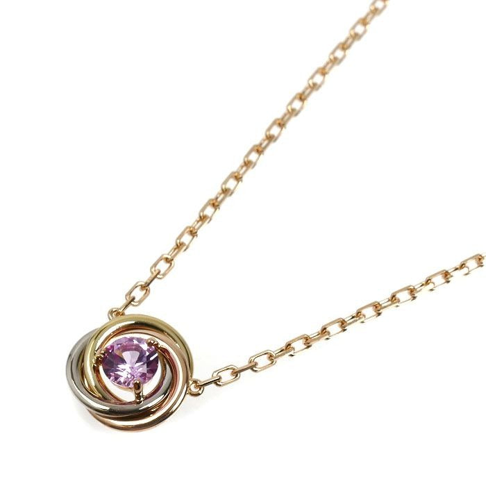 Cartier 18k Pink Gold 18k Yellow 18k White Trinity Necklace Sapphire