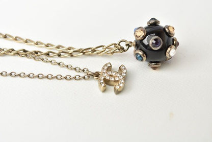 Chanel Necklace Pendant Bracelet Chanel Coco Rhinestones Multicolor Gold